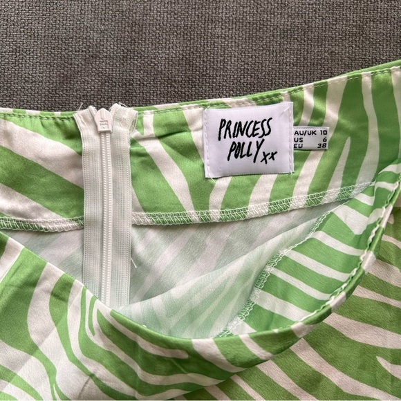 Princess Polly Clueless Zebra Mini Skirt 6 Green White - Picture 7 of 10